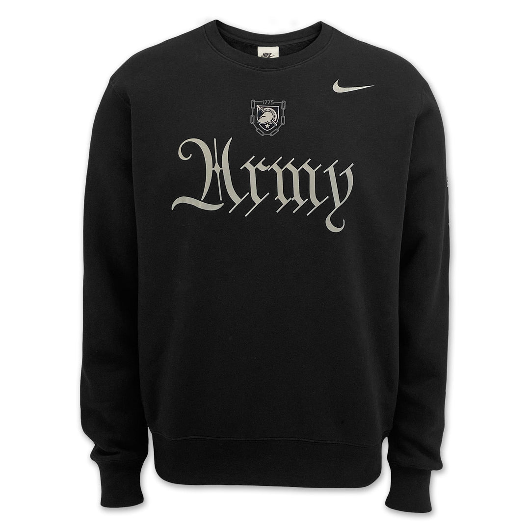 Army Nike 2025 Rivalry Script Club Fleece Crewneck (Black)