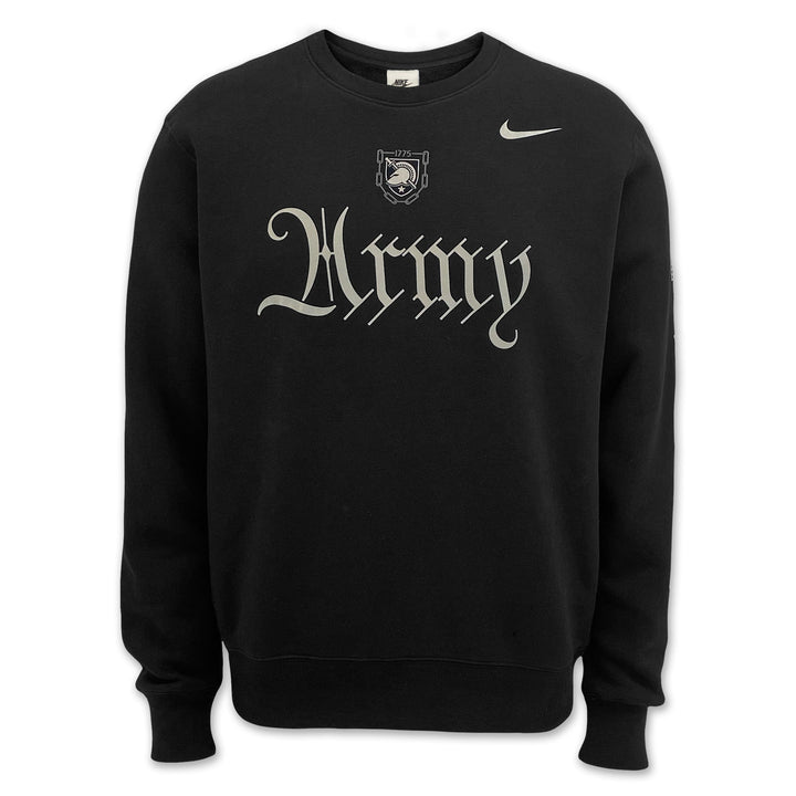 Army Nike 2025 Rivalry Script Club Fleece Crewneck (Black)