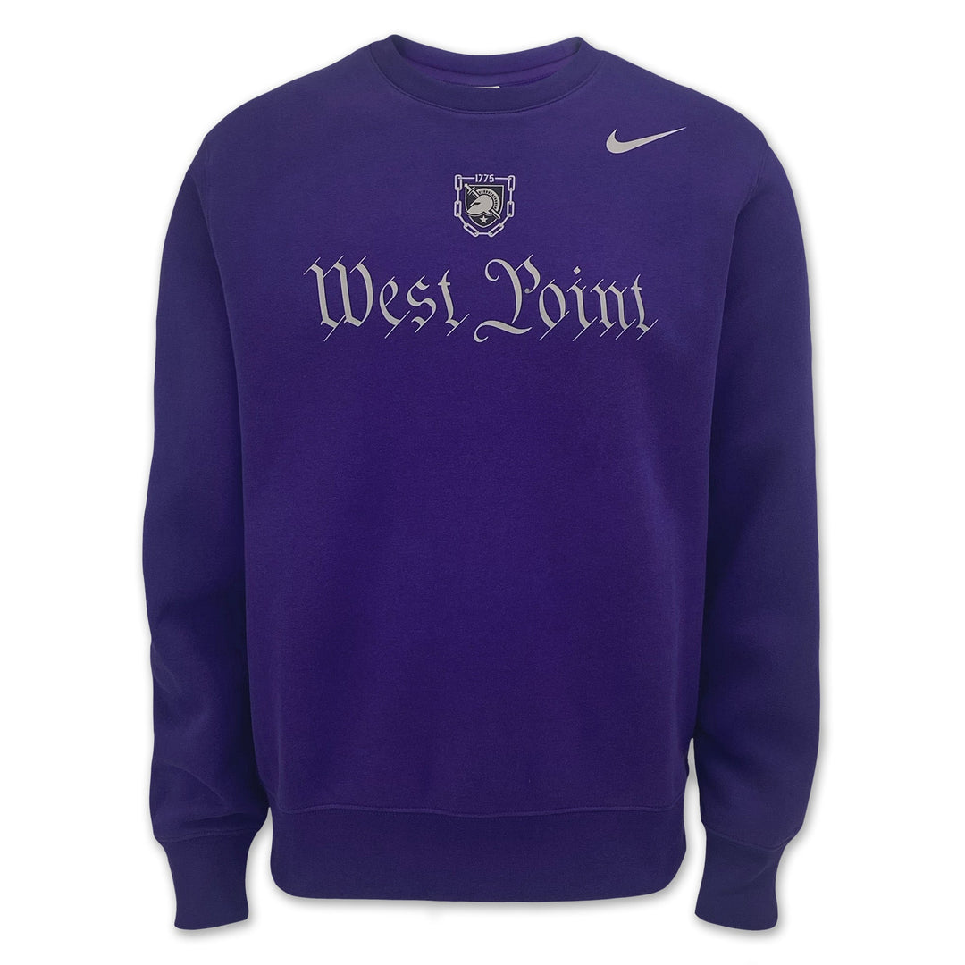 Army Nike 2025 Rivalry West Point Club Fleece Crewneck (Purple)