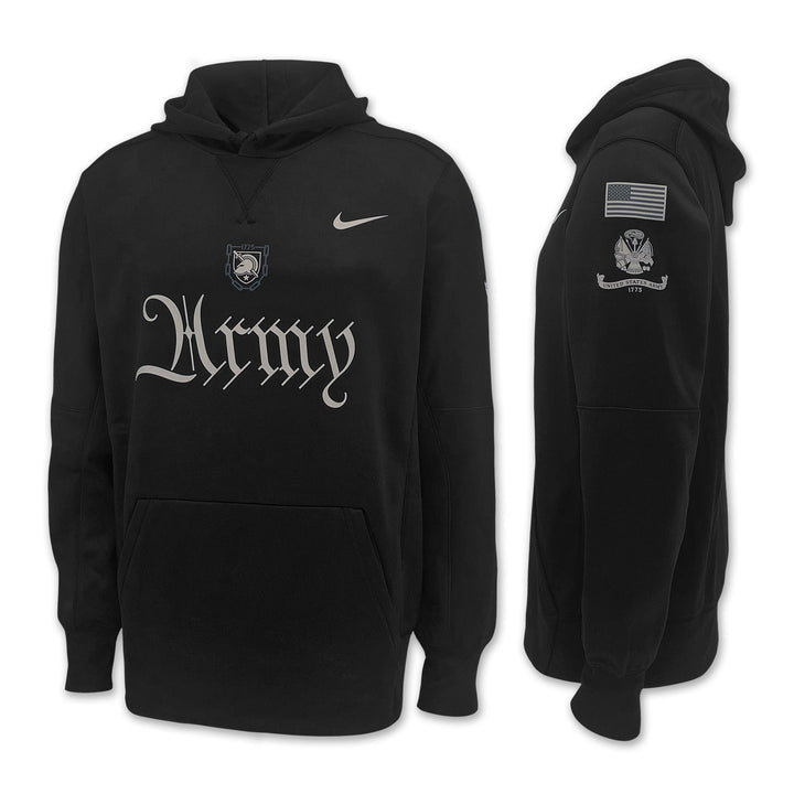 Army Nike 2025 Rivalry Script Therma Hoodie (Black)