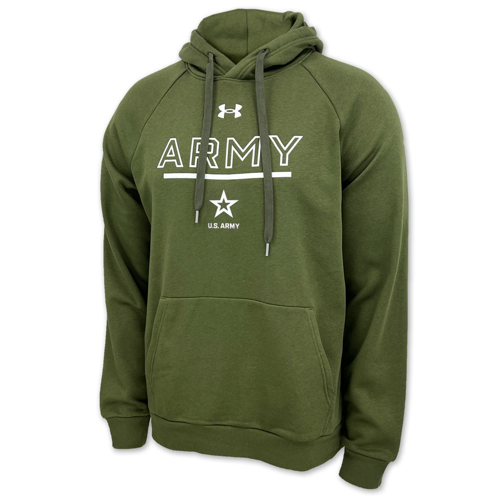 U.S. Army Star Under Armour All Day Fleece Hood (OD Green), SM