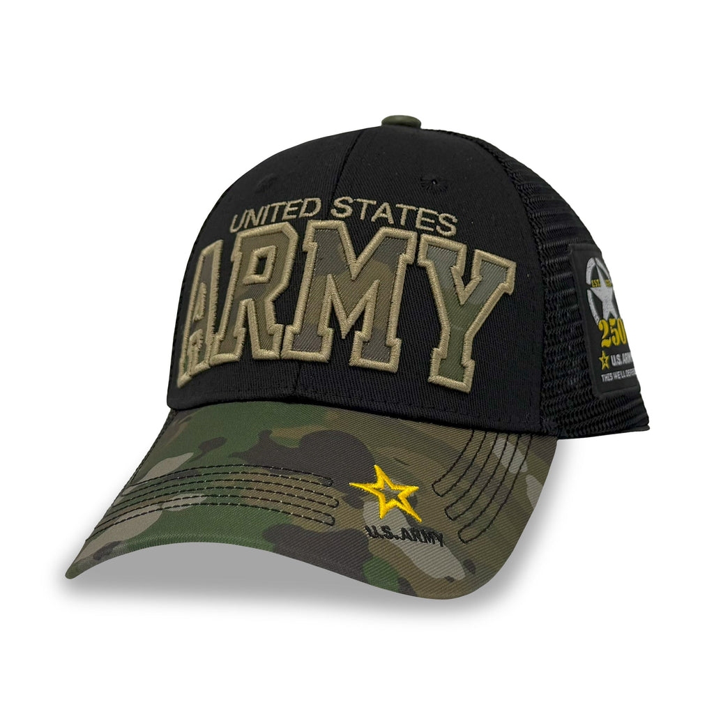 Army Shadow 250th Anniversary Hat (Black/Camo)