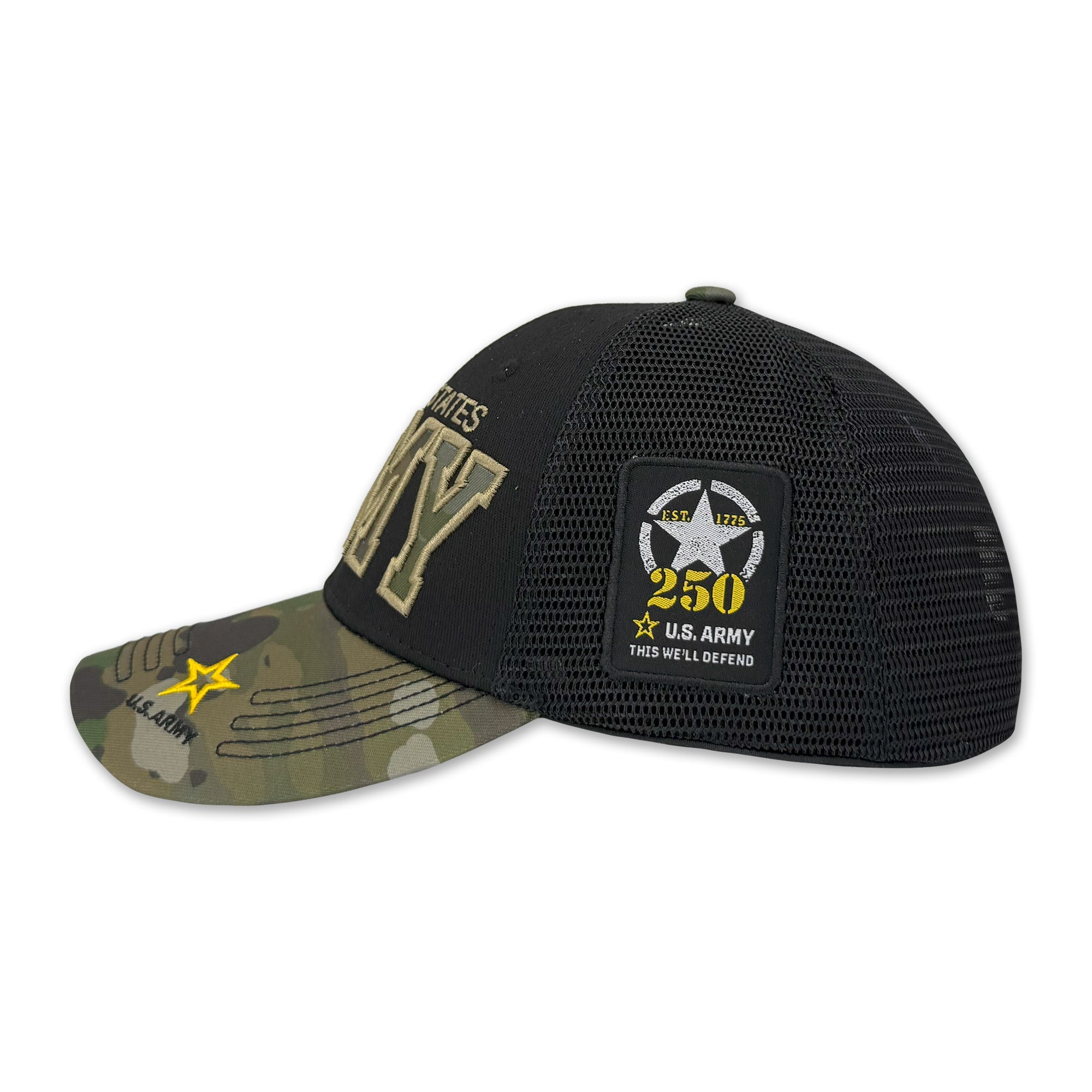 Army Shadow 250th Anniversary Hat (Black/Camo)