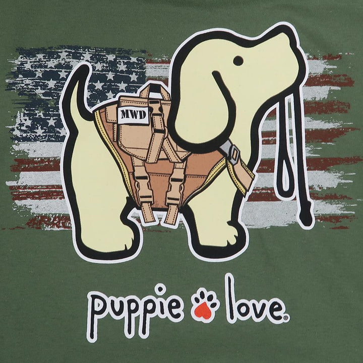 Military Working Pup Puppie Love Long Sleeve T-Shirt (OD Green)