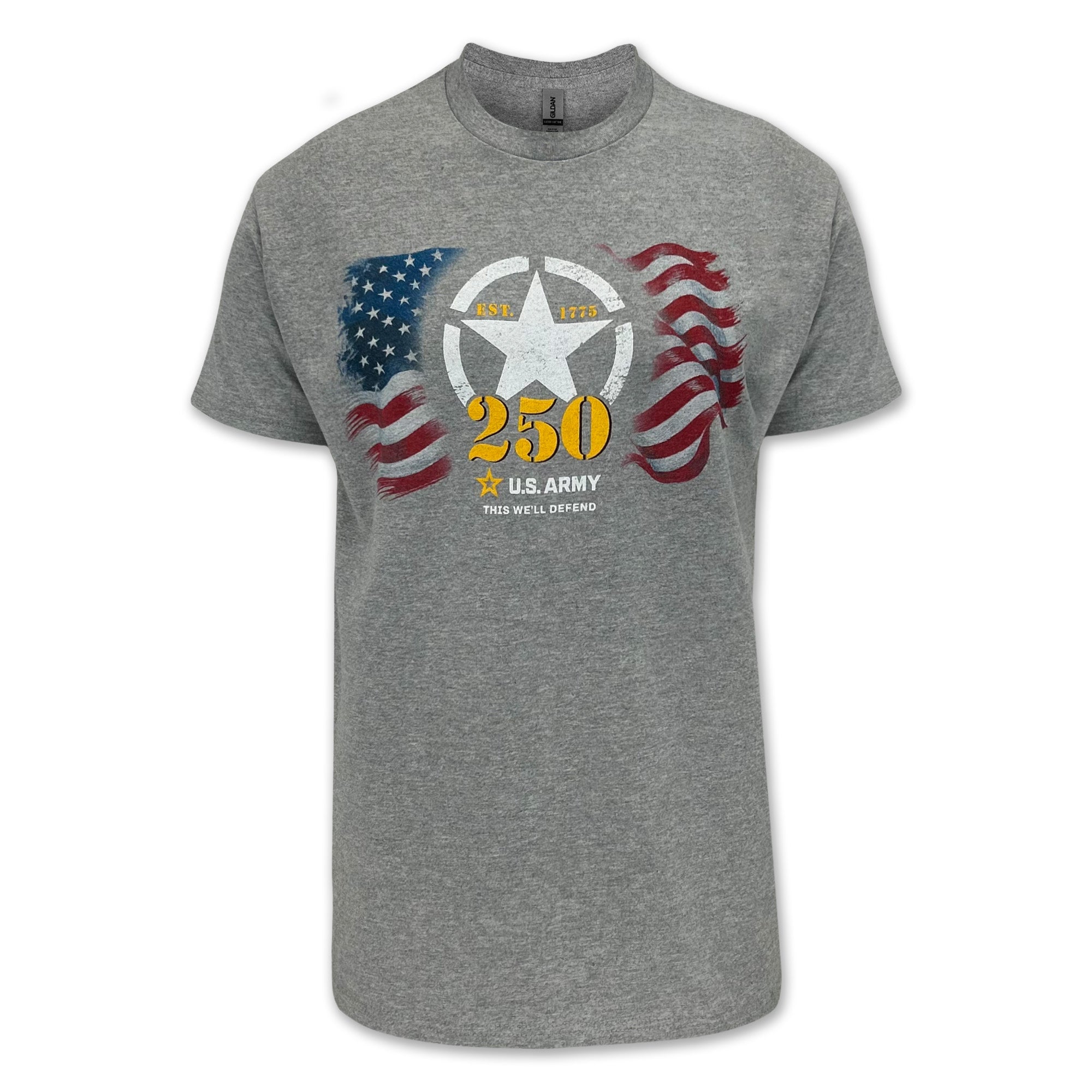 Army 250th Anniversary Flag T-Shirt (Grey)