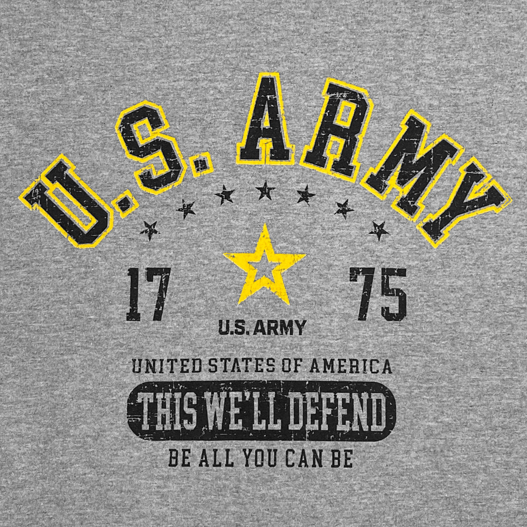 Army Distressed This We'll Defend T-Shirt (Grey)
