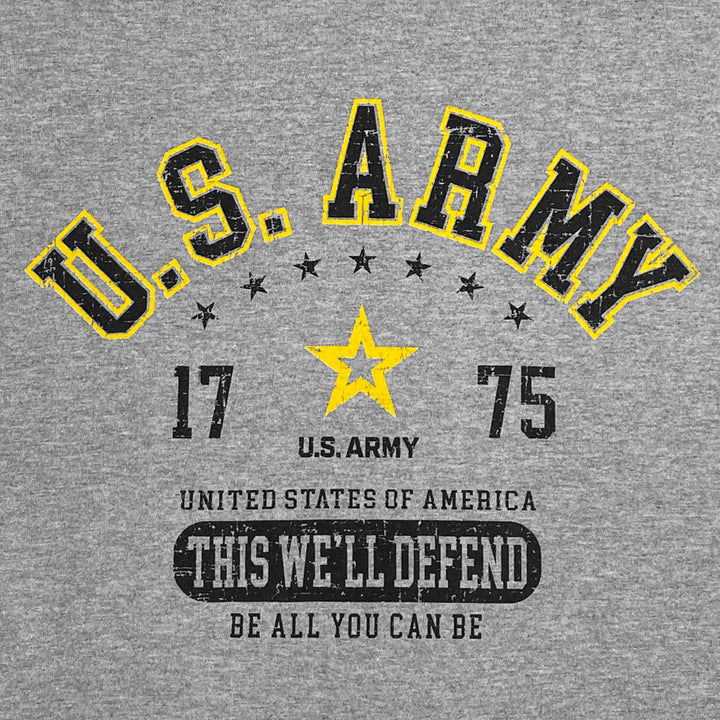 Army Distressed This We'll Defend T-Shirt (Grey)