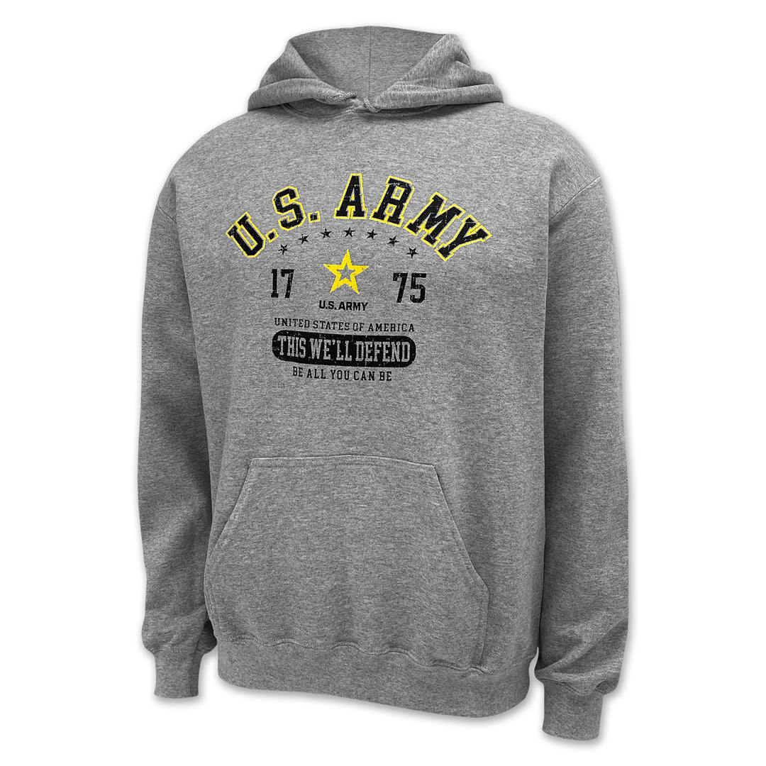 Army Distressed This We'll Defend Hood (Grey)