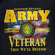 Load image into Gallery viewer, Army Veteran Star Band T-Shirt (Black)