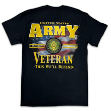 Load image into Gallery viewer, Army Veteran Star Band T-Shirt (Black)