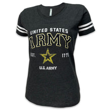 Load image into Gallery viewer, Army Ladies Star Est. 1775 T-Shirt (Black)