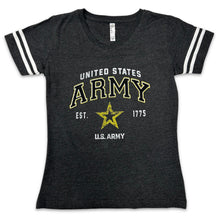 Load image into Gallery viewer, Army Ladies Star Est. 1775 T-Shirt (Black)