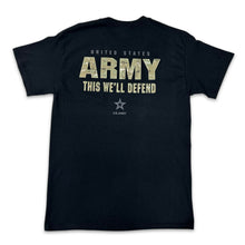 Load image into Gallery viewer, United States Army This We&#39;ll Defend Camo T-Shirt (Black)