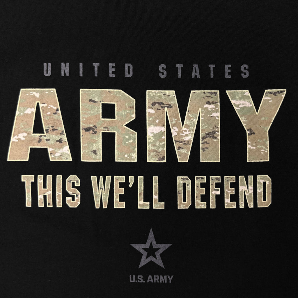 United States Army This We'll Defend Camo T-Shirt (Black)