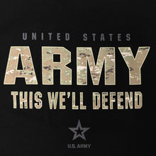 Load image into Gallery viewer, United States Army This We&#39;ll Defend Camo T-Shirt (Black)