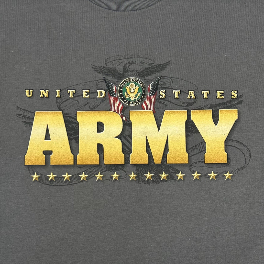 United States Army Gold Flags T-Shirt (Charcoal)
