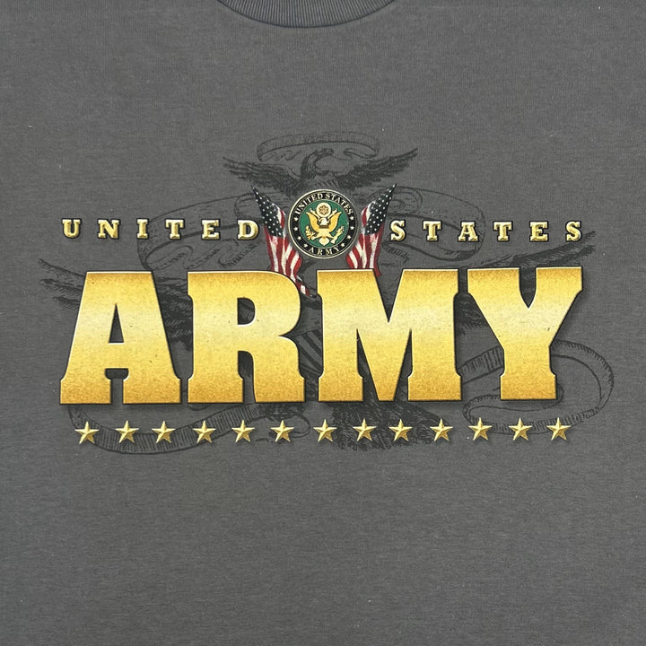 United States Army Gold Flags T-Shirt (Charcoal)