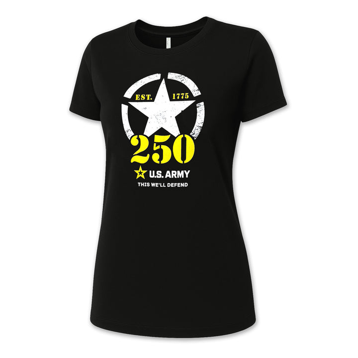 Army Ladies 250th Anniversary T-Shirt (Black)