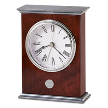 Load image into Gallery viewer, Army Star Rosewood Finish Desk Clock (Silver)