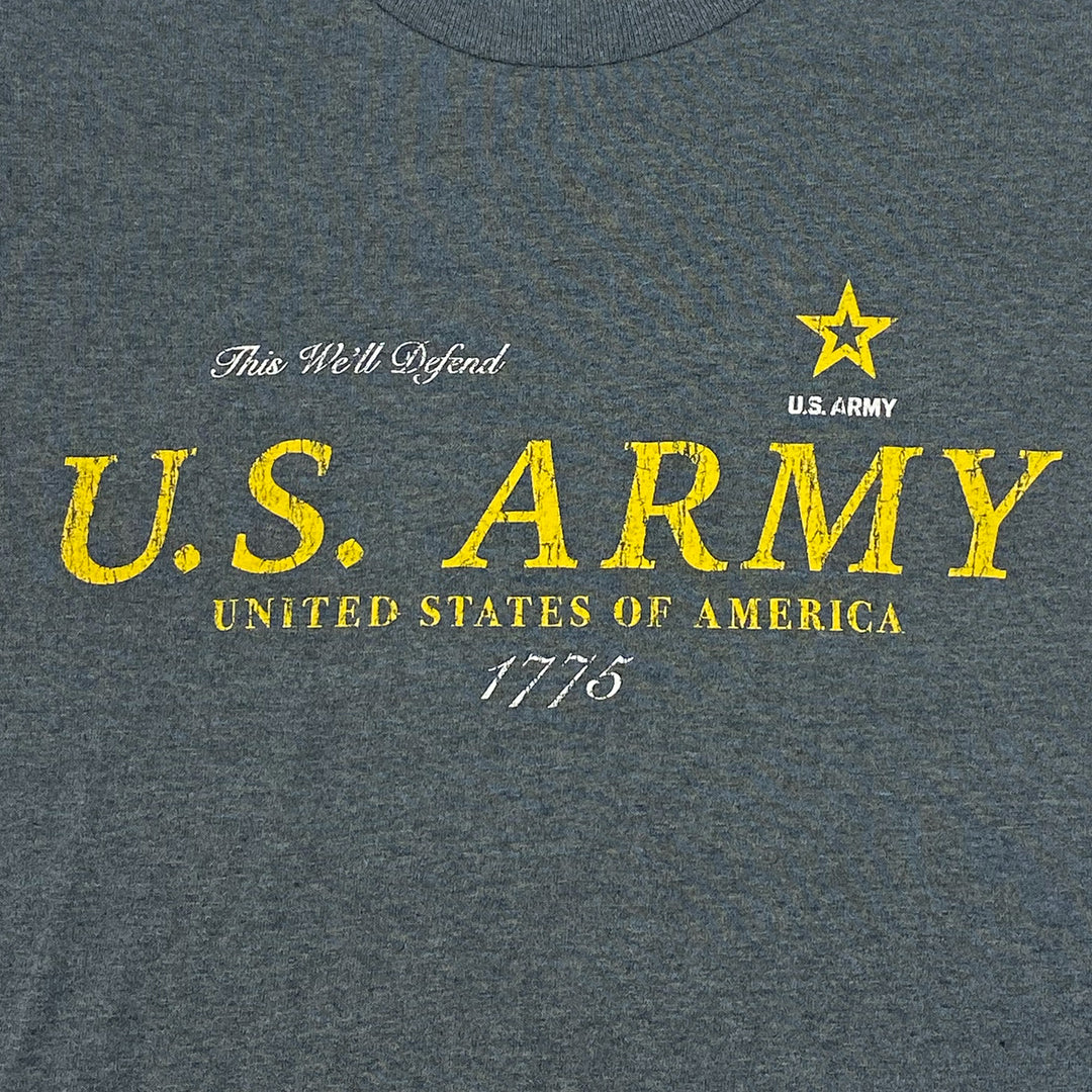 U.S. Army Distressed Print Top Icon T-Shirt (Dark Heather)