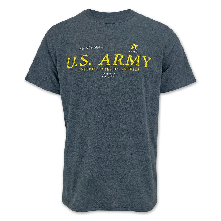 U.S. Army Distressed Print Top Icon T-Shirt (Dark Heather)
