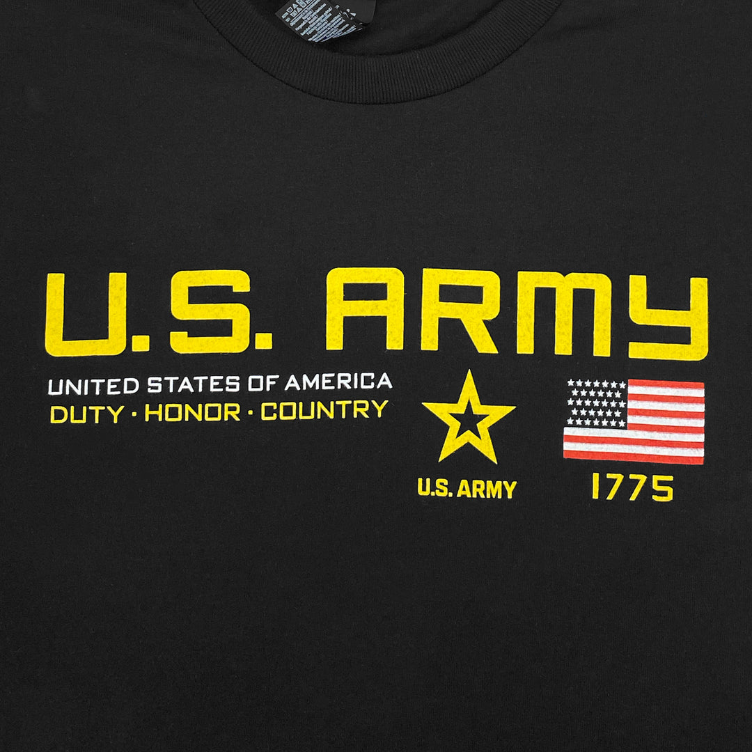 U.S. Army Flag Icon Duty Honor Country T-Shirt (Black)