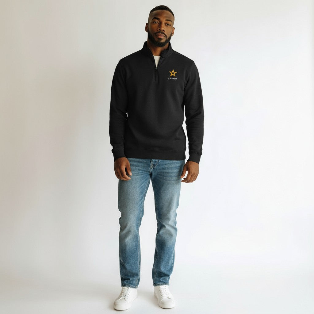 U.S. Army Men's Perilous 1/4 Zip Pullover (Black)*