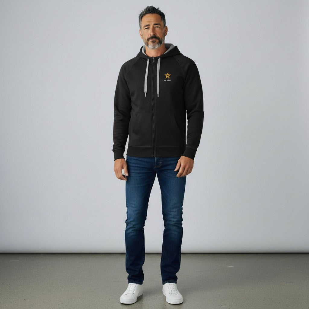 U.S. Army Men's Victory Full Zip Hood Tall (Black)*