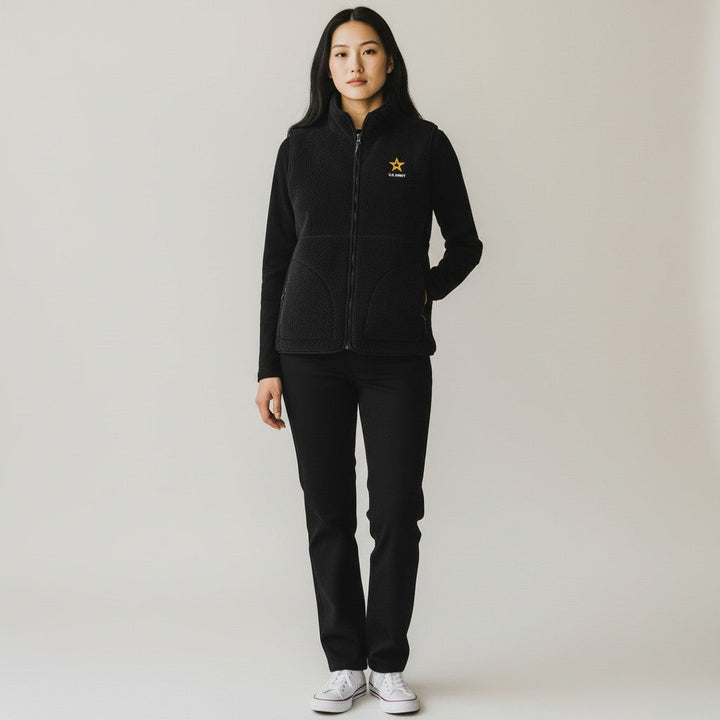 U.S. Army Women's Nostalgic Full Zip Vest (Black)*