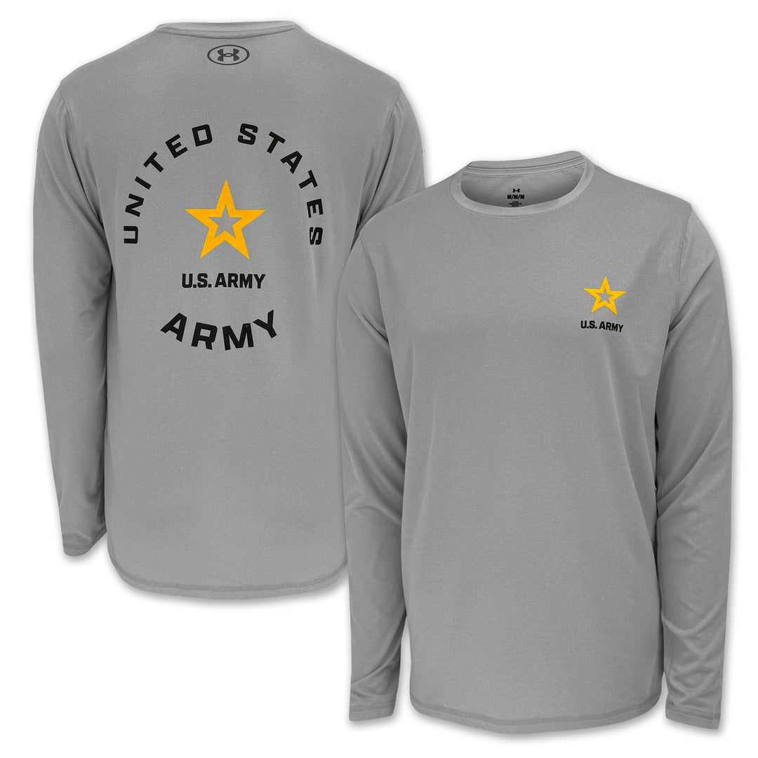 United States Army Star Under Armour Tech Long Sleeve T-Shirt (Grey)
