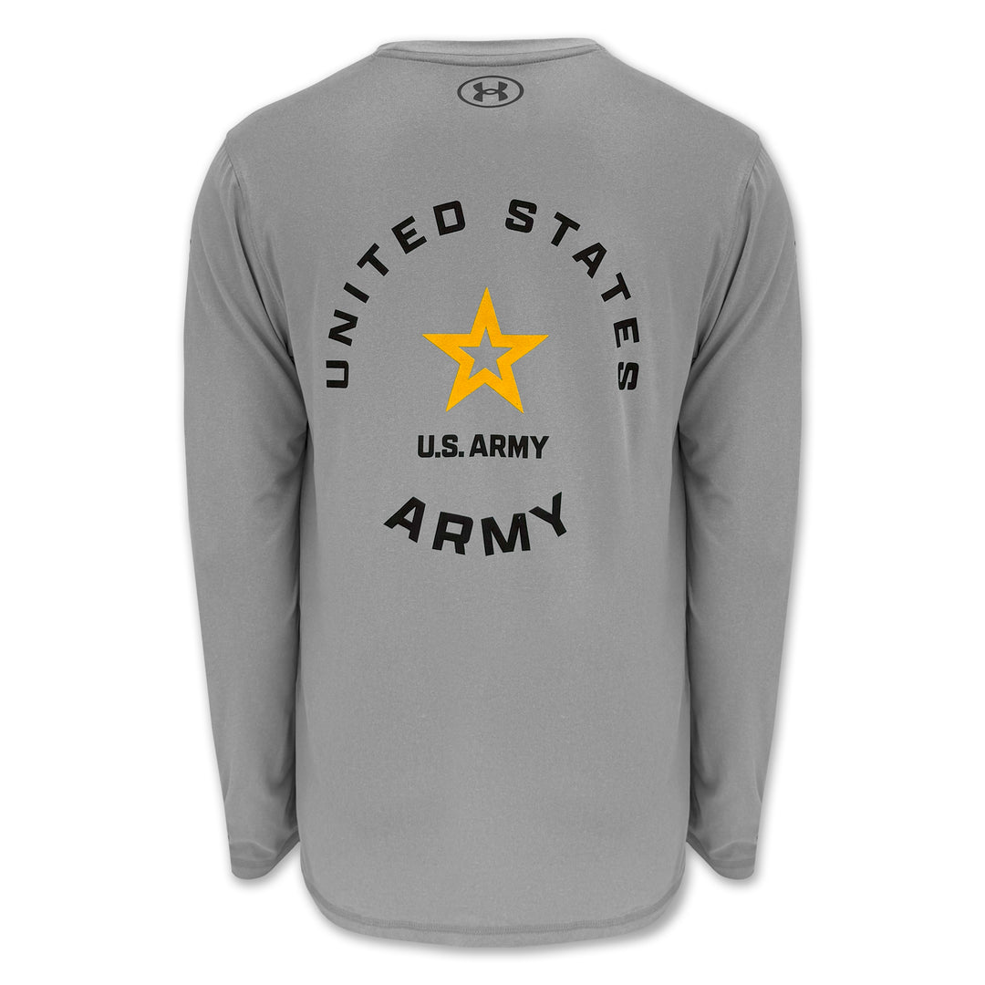 United States Army Star Under Armour Tech Long Sleeve T-Shirt (Grey)
