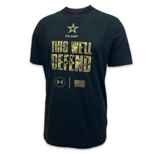 Load image into Gallery viewer, Army Under Armour This We&#39;ll Defend Camo Cotton T-Shirt (Black)