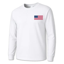 Load image into Gallery viewer, USA Flag Left Chest Long Sleeve T-Shirt