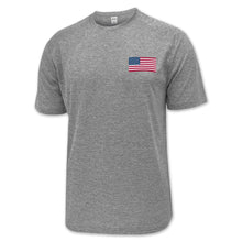 Load image into Gallery viewer, USA Flag Performance Left Chest T-Shirt (Grey)