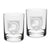 Army West Point 14oz Deep Etched Double Old Fashion Glasses (Clear)