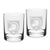 Army West Point 14oz Deep Etched Double Old Fashion Glasses (Clear)