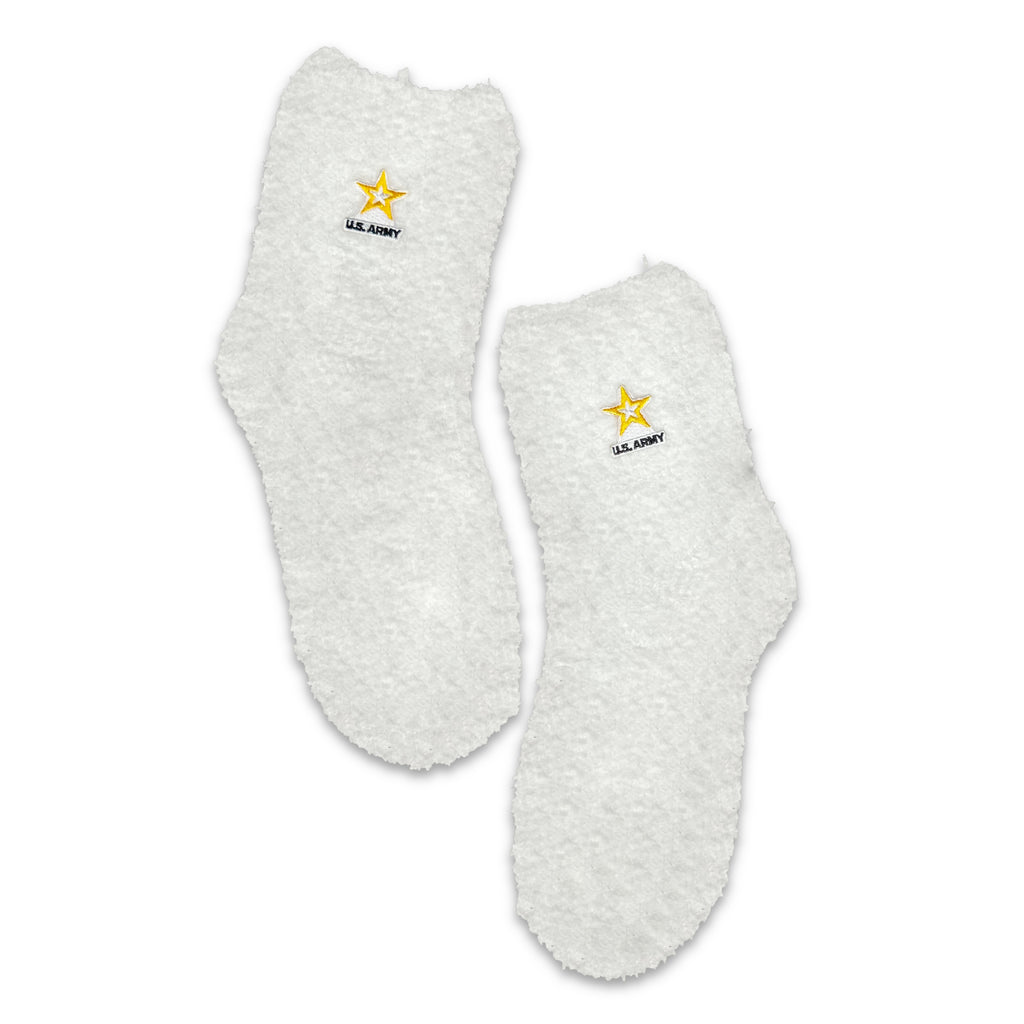 Army Star Ladies Cozy Socks (White)