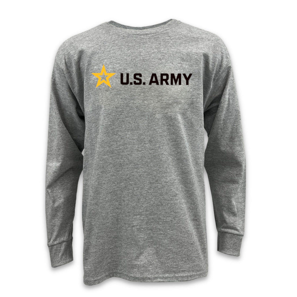 Pick Your Design Army Youth Long Sleeve T-Shirt (Grey)