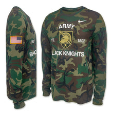 Load image into Gallery viewer, Army Nike Black Knights Military Long Sleeve Legend T-Shirt (Camo)