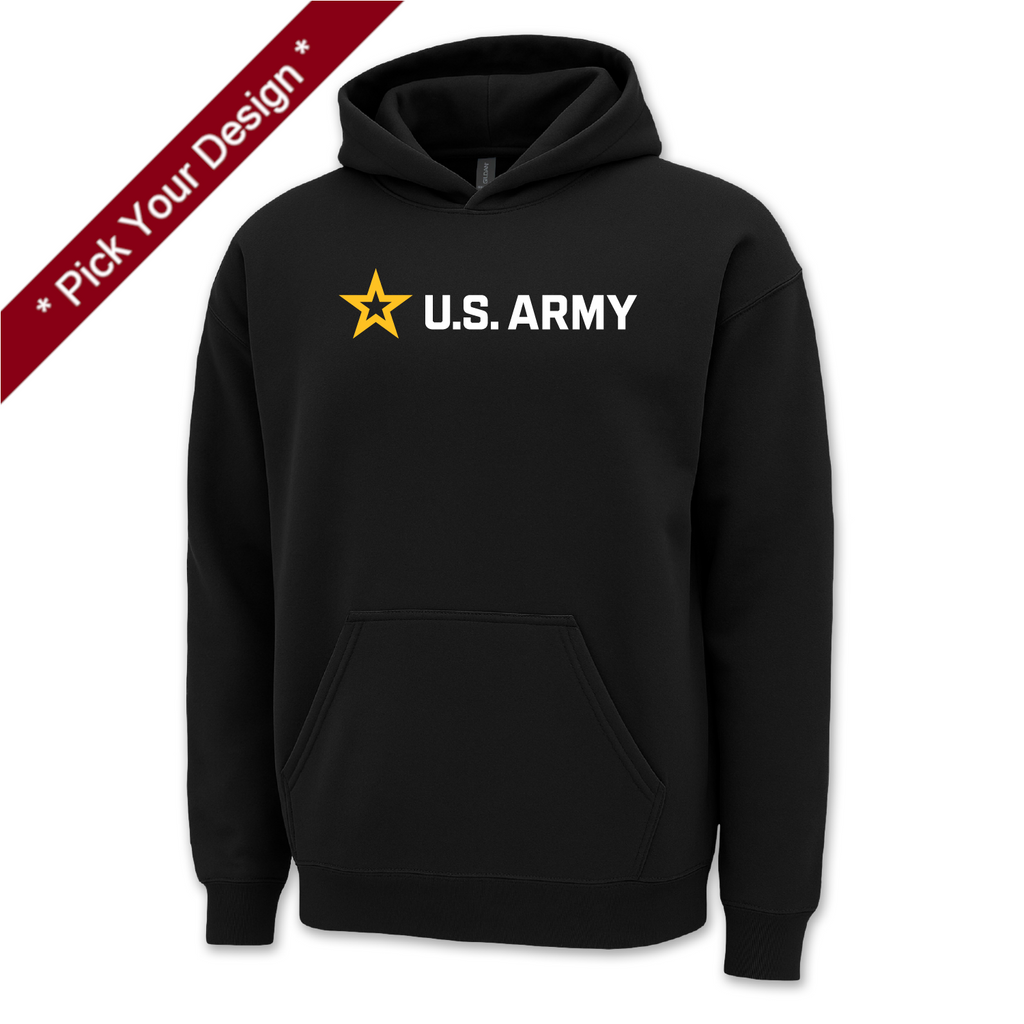 Pick Your Design Army Hooded Sweatshirt (Black)