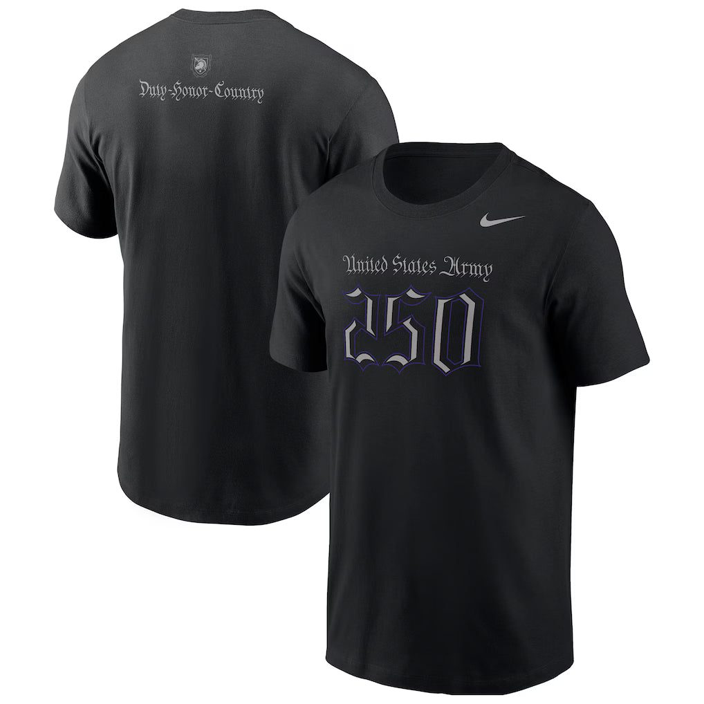 United States Army Nike 2025 Rivalry 250 Cotton T-Shirt (Black)