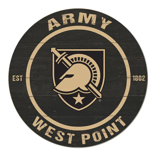 Weathered Colored Circle West Point Black Knights (20x20)