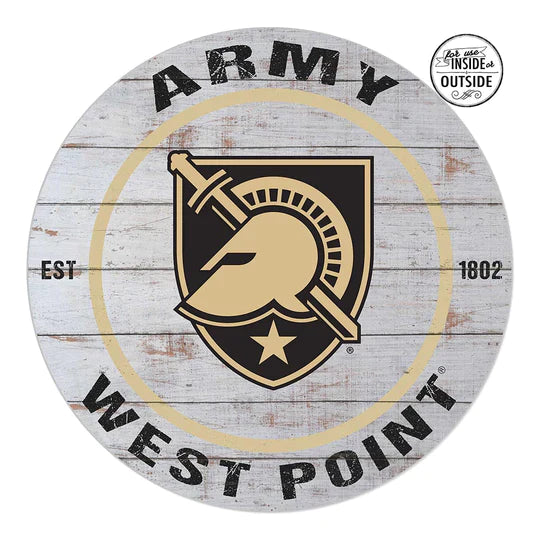 Indoor Outdoor Weathered Circle West Point Black Knights (20x20)