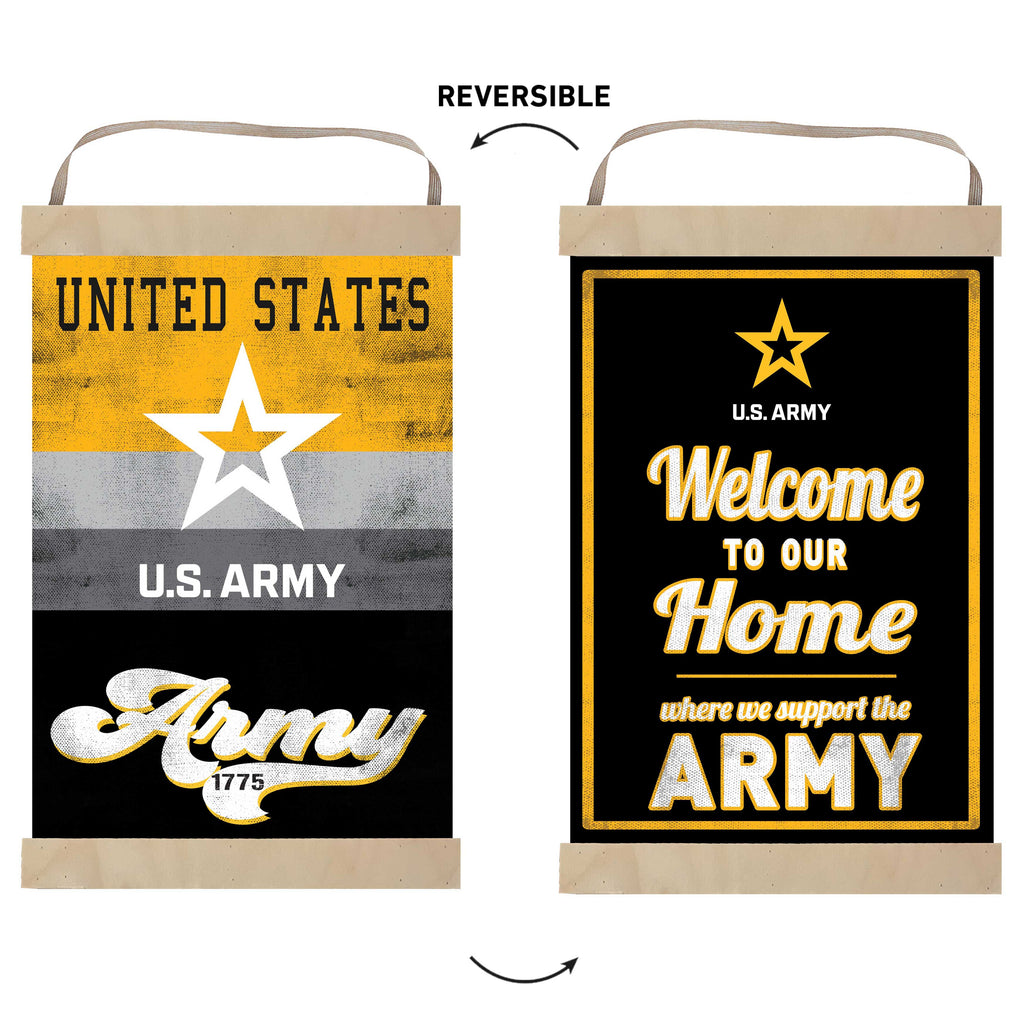 Army Reversible Banner Sign Retro Multi Color