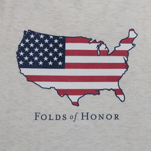 Load image into Gallery viewer, Folds of Honor Ladies USA Flag Intramural V-Neck T-Shirt (Heather Linen)
