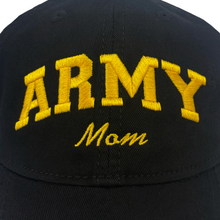 Load image into Gallery viewer, Army Mom Relaxed Twill Hat (Black/Gold)