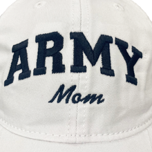 Load image into Gallery viewer, Army Mom Relaxed Twill Hat (White/Black)