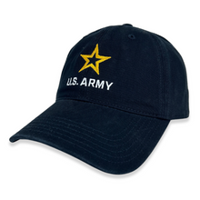 Load image into Gallery viewer, Army Star Stacked Logo Hat (Black)