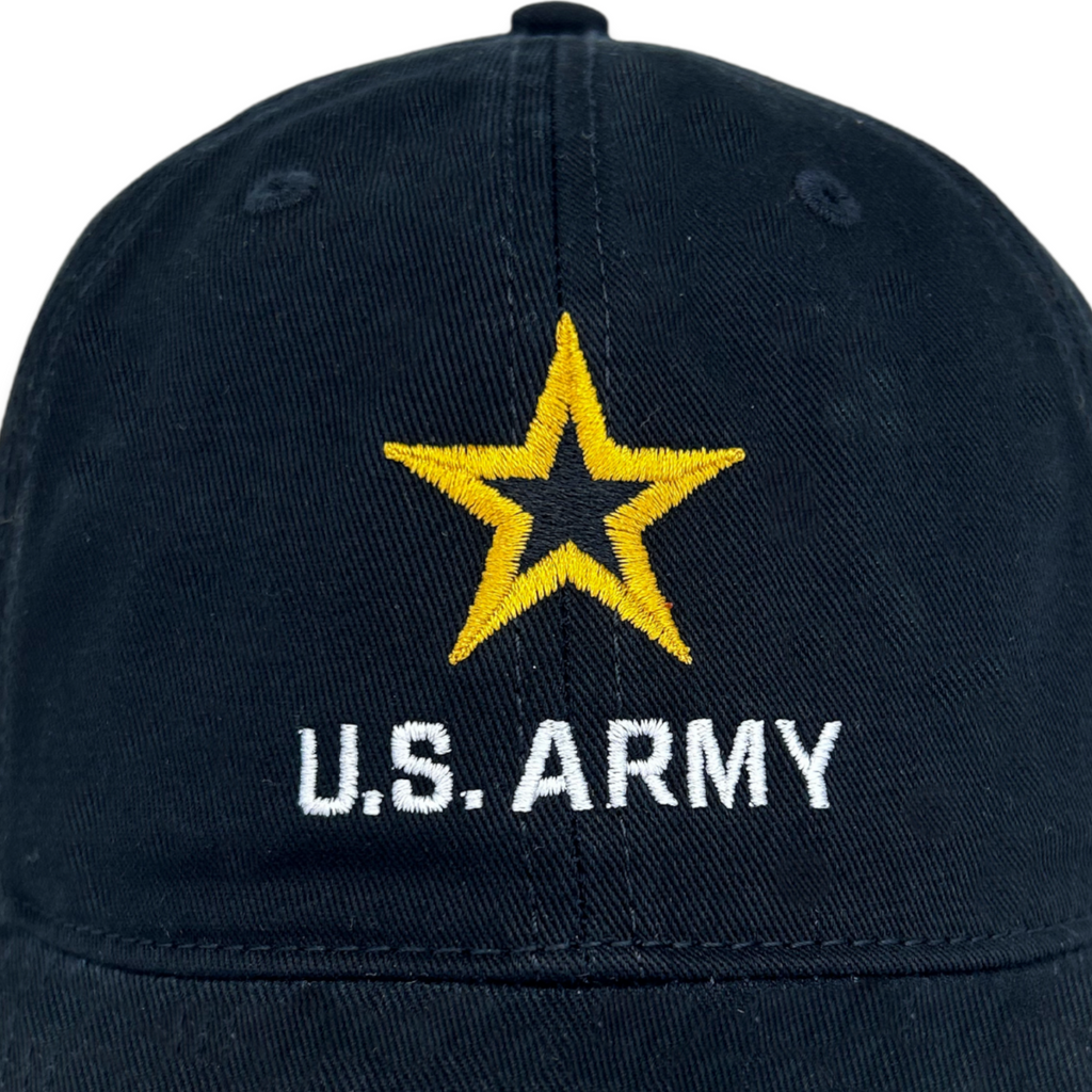 Army Star Stacked Logo Hat (Black)