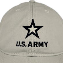 Load image into Gallery viewer, Army Star Stacked Logo Hat (Stone)